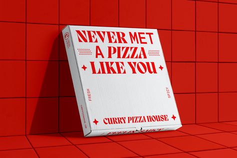 Curry Pizza, Pizza Box Design, Pizza Branding, Pizza House, Pizza Logo, Pizza Design, Pizza Boxes, Pizza Box, Pizza Place