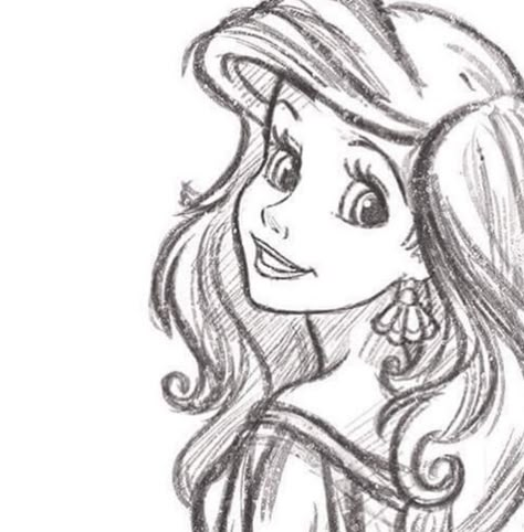 Ariel Sketch, Sketch Drawing, Pencil Drawing, Ariel, To Share, Sketch, Pencil, Disney Princess, Disney