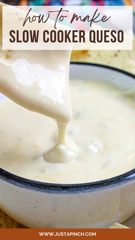 Slow Cooker Queso Recipe Best Queso Dip Crockpot, Easy Queso Dip Crockpot, Queso Crock Pot, Crockpot Queso Recipe, Crock Pot Queso Dip, Crockpot Queso, Queso Dip Crockpot, Slow Cooker Queso, Crock Pot Queso