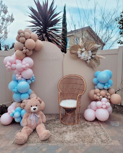 Gender Reveal Decorations Teddy Bear, Mom To Be Gender Reveal Outfit, Gender Reveal Ideas For Party Boho, Teddy Gender Reveal, Teddy Bear Gender Reveal Theme, Teddy Bear Gender Reveal Decorations, Teddy Bear Gender Reveal Ideas, Gender Reveal Bear Theme, Bear Gender Reveal Ideas