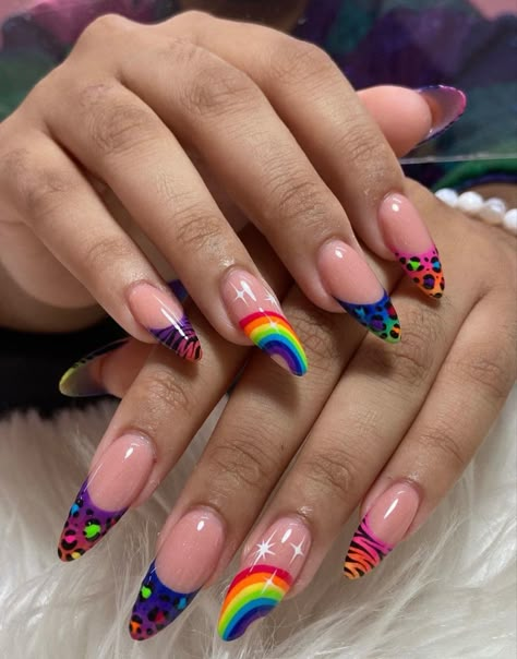 80s Nails Designs Neon, Lisa Frank Inspired Nails, Girls Summer Nails, Summer 2023 Nail Colors, 2023 Nail Colors, Nail Polish Ideas Easy, Summer Nails Art Designs, Easy Nail Designs For Beginners, Toes Pedicure