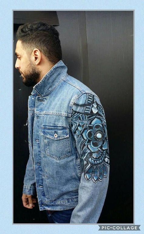 Diy Denim Jacket, Hand Painted Denim, Hand Painted Denim Jacket, Custom Denim Jacket, Diy Jeans, Painted Denim Jacket, Painted Jacket, Denim Art, Diy Jacket