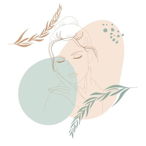 Business Logo Background, Facial Logo Design, Facial Background, Facial Logo, Beauty Line Art, Herbal Logo Design, Beauty Studio Logo, Women Line Art, Beauty Care Logo