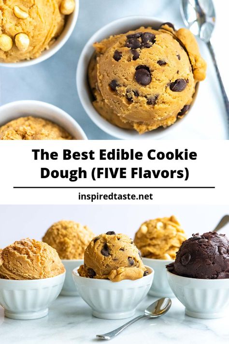 Shelf Stable Edible Cookie Dough, Snickerdoodle Edible Cookie Dough, The Best Edible Cookie Dough, Best Edible Cookie Dough, Chocolate Chip Peanut Butter Oatmeal, Crazy Desserts, Colorful Cookies, Edible Cookie Dough Recipe, Cinnamon Sugar Cookies