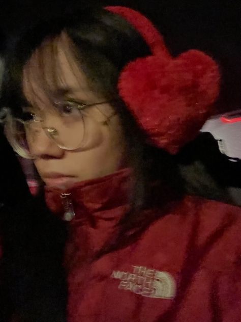 Earmuffs Aesthetic, Heart Earmuffs, Red Earmuffs, Cute Earmuffs, Earmuffs Outfit, Kerosene, Earmuffs, Ear Warmers, Winter Wear