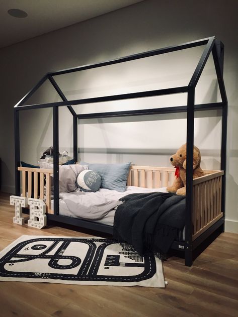 Hardwood Bed, House Beds For Kids, Kids Bed Frames, House Frame Bed, Montessori Bed, Painted Beds, Art Deco Decor, Toddler Beds, Kids Bed