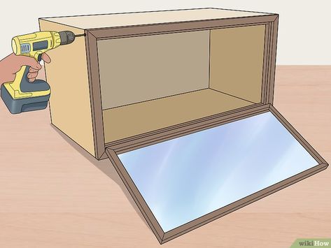 How to Build a Reptile Cage: 12 Steps (with Pictures) - wikiHow Diy Bearded Dragon Cage, Diy Bearded Dragon Enclosure, Lizard Cage, Lizard Terrarium, Snake Cages, Terrariums Diy, Diy Reptile, Bearded Dragon Diy, Bearded Dragon Terrarium