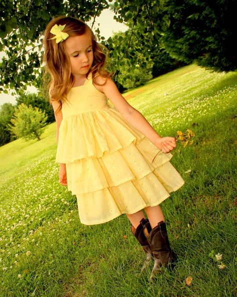 Girls Yellow Eyelet Flower Rustic Western Wedding Special Occasion Flower Girl Dress on Etsy, $69.00 Daffodil Wedding, Girls Yellow Dress, Girls Fall Dresses, Dress Western, Girls Ruffle Dress, Easter Flower, Rustic Flower Girls, Western Wedding Dresses