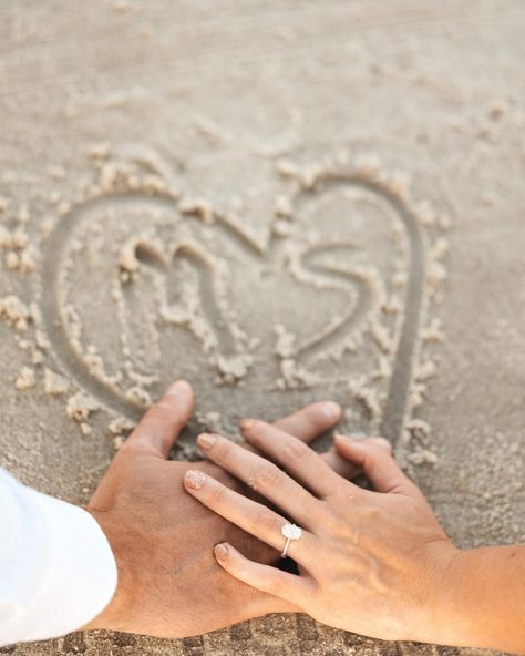 this beach engagement was everythinggg!!🩵🩵 I can’t wait to capture their wedding party in august🥰 Beach Photography Creative, Beach Wedding Ring Photos, Wedding Rings Beach, Beach Engagement Photo Outfit Ideas, Engaged Photoshoot Ideas, Engagement Pictures On Beach, Engagement Beach Party, Engagement Pics On Beach, Save The Date Poses Beach