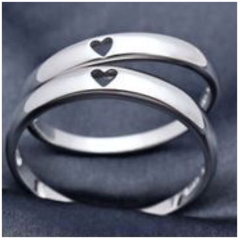 Rings With Hearts, Bruce Yamada, Matching Promise Rings, Cute Promise Rings, Couple Ring Design, Couple Band, Heart Promise Rings, Promise Ring Set, Promise Rings For Couples