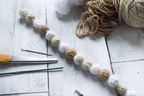 Mini Crochet Ball Garland Pattern — Megmade with Love Crochet Seasonal, Nursery Photos, Dainty Crochet, Crochet Christmas Garland, Dreamy Nursery, Dorm Diy, Crochet Garland, Idle Hands, Crochet Classes