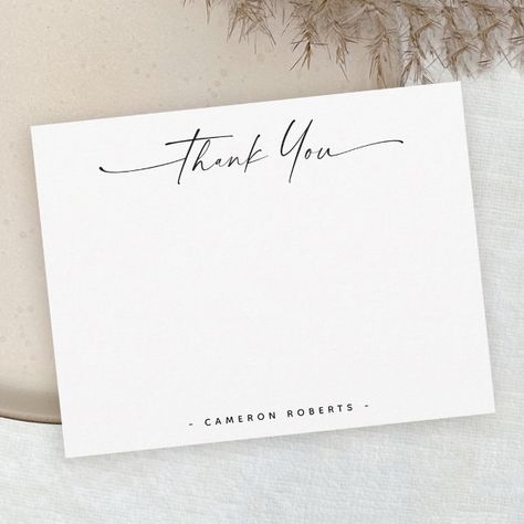 Modern minimal handwritten script blank thank you note card Thank You Card Design, Thank You Note Cards, Personalized Note Cards, Perfect Stocking Stuffers, Christmas Stocking Stuffers, Note Card, Thank You Notes, Note Cards, Stocking Stuffers