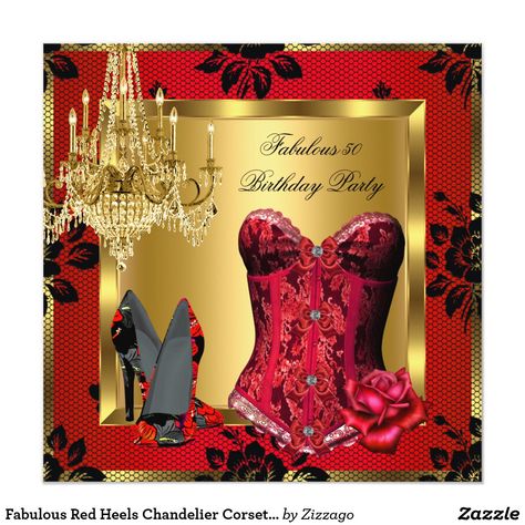 Shoe Birthday Party, Elegant Birthday Invitations, Red Birthday Party, Wedding Invitation Stationary, Lace Invitations, Red High Heel Shoes, Elegant Birthday Party, Zazzle Wedding, Elegant Birthday