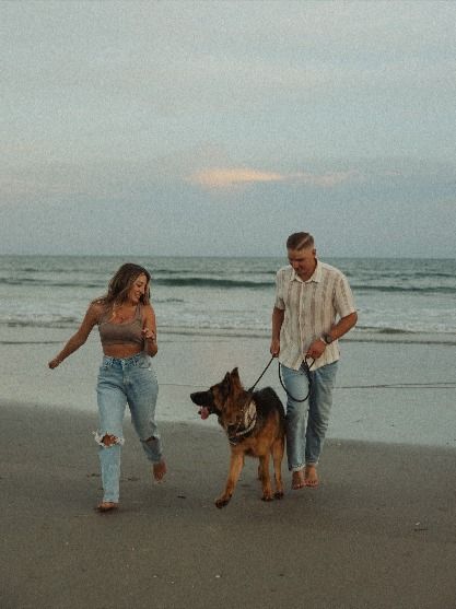 Folly Beach Couple Photography with dog Couple Beach Pictures With Dogs, Couples Photos With Dogs Beach, Couple And Dog Beach Photos, Couple And Dog Photoshoot Beach, Couple And Dog Photos, Couple Picture With Dog, Beach Photoshoot With Dog, Couple Shoot With Dog, Beach Photos With Dog