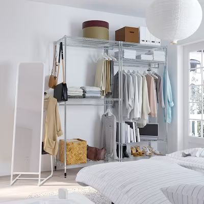 Open Wardrobe - Open Wardrobes System - IKEA Ikea Clothing Storage, Ikea Omar, Ikea Closet System, Ikea Shelving Unit, Ikea Wardrobe, Ikea Closet, Wardrobe Systems, Scandinavian Furniture Design, Open Wardrobe