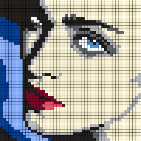 Madonna (50 X 50 Square Grid Pattern) Pixel Art Templates, Pattern Maker, Paper Collage Art, Kandi Patterns, Pixel Art Grid, Brick Stitch Earrings, Cross Stitch Pictures, Pixel Pattern, Bobble Stitch