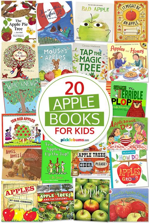 Preschool Picture Book Activities, Apple Theme Books Preschool, Apple Story Preschool, Fall Counting Books Preschool, Fall Book Activities Preschool, Apple Books For Kindergarten, September Books For Kids, Apple Books For Toddlers, Apple Books Preschool