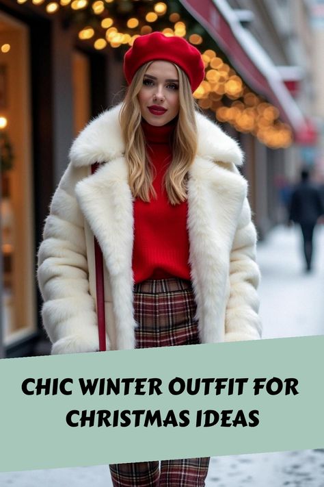 Chic Winter Outfit for Christmas Ideas Chic Knitwear, Festive Sweaters, Fall Outfits For Teachers, Grunge Fall Outfits, Outfit For Christmas, Holiday Dressing, Stylish Leather Jacket, Wide Leg Pants Outfit, Perfect Winter Outfit