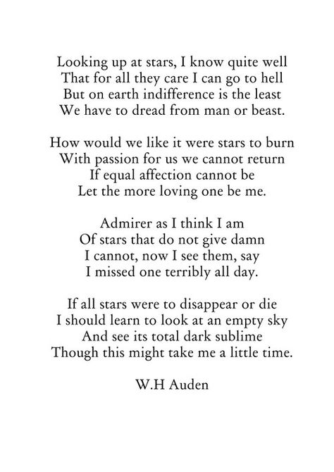 | W.H. Auden | Wh Auden Poems, W H Auden Poems, Wh Auden, Poetry Classic, Classic Poetry, W H Auden, Classic Poems, Poem A Day, Short Poems