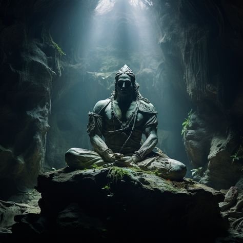 statue in a cave, junglecore Rock Temple, Cave Temple, Ancient Statues, Stone Sculpture, Environment Design, Indiana Jones, Picture Design, Statue Of Liberty, Concept Design