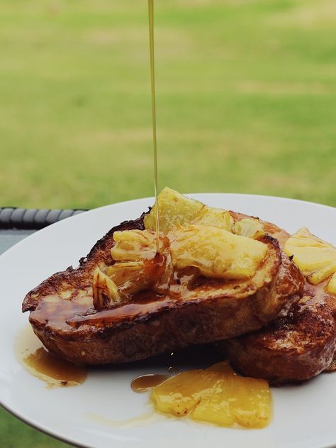 Coconut Milk French Toast with Caramelized Pineapple - Parsnips and Pastries Coconut Milk French Toast, Milk French Toast, Recipe For French Toast, Recipe French Toast, Coconut Crust, Caramelized Pineapple, Sweet Red Bean Paste, Classic French Toast, Coconut Syrup