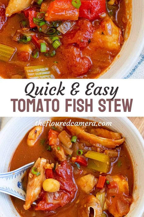 Tomato Fish Stew Fish Stew Recipes Seafood, Fish Soups, Fish Stew Recipes, Oyster Stew, Chowder Recipes Seafood, Canned Fish, Fish Chowder, Recipes Seafood, Fish Stew