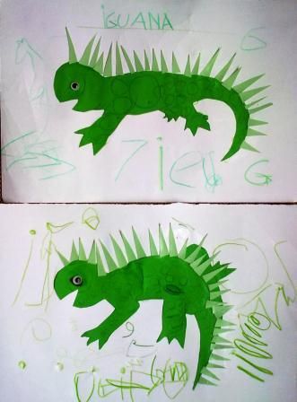 I for Iguana-completed Iguana Craft, Nanny Activities, Zoo Preschool, Preschool Prep, Summer Preschool, Coloured Paper, Alphabet Crafts, Most Beautiful Animals, Reptiles And Amphibians