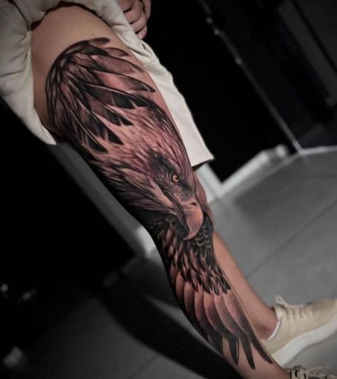 Eagle Women Tattoo, Eagle Leg Tattoo For Women, Eagle Shin Tattoo, Wing Leg Tattoo, Eagle Leg Tattoo Men, Eagle Knee Tattoo, Eagle Thigh Tattoo, Eagle Tattoo Leg, Eagle Tattoo Sleeve