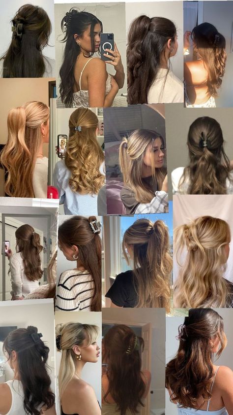 Claw Clip Hairstyles, Clip Hairstyles, Half Up Half Down, Claw Clip, Half Up, Hairstyles, Hair Styles