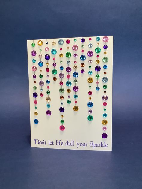 Cards With Rhinestones, Glitter Cards Diy, Birthday Cards For Women Handmade, Encouragement Cards Handmade, Sequin Cards, Imperial Blue, Cadeau Parents, Birthday Card Craft, Christmas Card Art