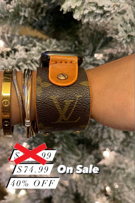 Apple watch band, louis vuitton inspired watch band, LV apple watch band Louis Vuitton Inspired, Lv Inspired, Louis Vuitton Bag Outfit, Louis Vuitton Watches, Apple Watch Bands Fashion, Apple Watch Bands Women, Apple Watch Leather, Apple Watch Bands Leather, Closet Designs