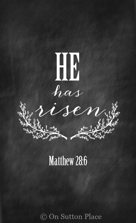 Easter Chalkboard Art, Easter Chalkboard, Easter Wall Art, Chalkboard Printables, Resurrection Sunday, He Has Risen, Easter Quotes, Chalkboard Designs, Sutton Place