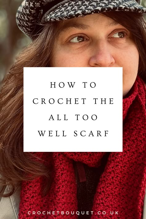 How to crochet the All Too Well Scarf, featuring me looking all soulful and trying my best to Recreate the Taylor's Version Album cover with what I had in my house. Crochet Lemon Peel Stitch Scarf, Crochet All Too Well Scarf, Crochet Taylor Swift Scarf, All Too Well Scarf Pattern, Taylor Swift Red Scarf Crochet, All Too Well Scarf Crochet, Taylor Swift Crochet Ideas, All Too Well Scarf, Taylor Swift Crochet