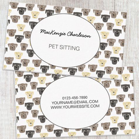 Pet Sitting Business Cards, Dog Walking Business Cards, Watercolor Dogs, Pet Sitting Business, Dog Walking Business, Qr Code Business, Qr Code Business Card, Labrador Retriever Dog, Pet Sitting