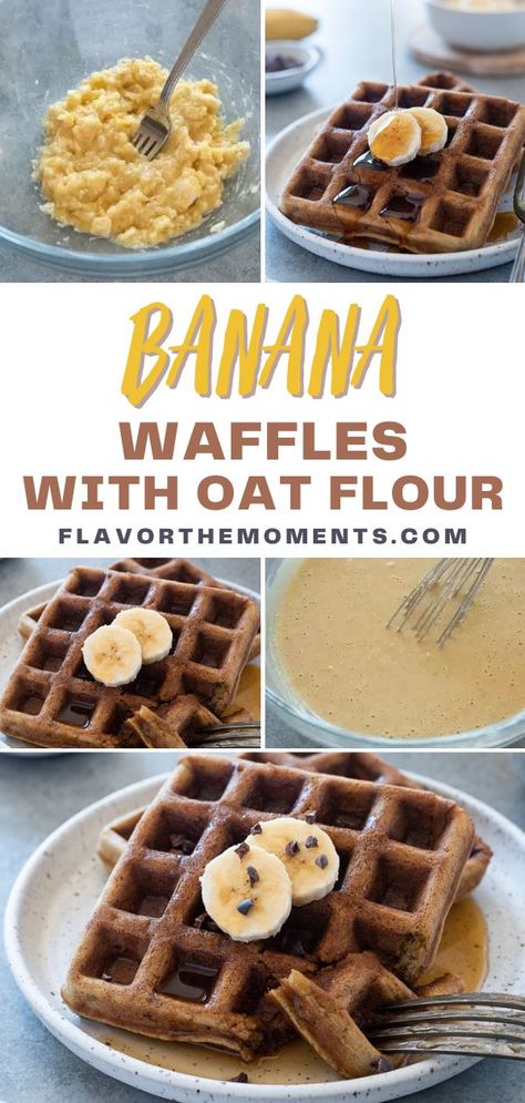 These banana waffles are a healthier way to enjoy waffles as they’re made with 100% whole grain oat flour, which is a good source of fiber, vitamins and minerals. Banana Waffles are light, fluffy and packed with whole grain oat flour and the flavors of banana and warm cinnamon. They're dairy and gluten-free for a healthy meal prep breakfast! Oat Banana Waffles, Healthy Meal Prep Breakfast, Breaking Fast, Big Banana, Easy Breakfast Smoothies, Vegetarian Brunch, Fruit Vegetable Smoothie, Healthy Gluten Free Breakfast, Banana Waffles