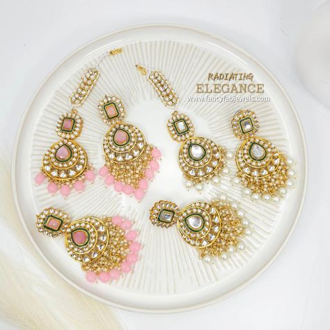 Earrings and Tikka: Completing the regal ensemble with a touch of tradition and grace. . . . . #fancyfabjewels #tikkaset #kundanjewelry #earringsandtikka #indianjewelleryuk #desijewelry #eidglam #giftforher #eidoutfit #uk #explore #jewelrylover #accessories #earringsoftheday #mangtikka❤️ #earrings Pearl Long Earrings, Maang Tikka Set, Mang Tikka, Long Pearl Earrings, American Diamond Jewellery, Ear Chain, Maang Tikka, Gold Plated Bangles, Jewelry Mirror