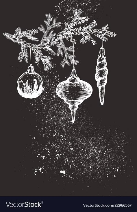 Christmas Black And White Illustration, Window Markers Christmas, Christmas Drawing On Black Paper, Xmas Art Illustration, Christmas Decorated Windows, Christmas Black And White Drawing, Black And White Christmas Art, Chalkboard Art Christmas, Black Christmas Background