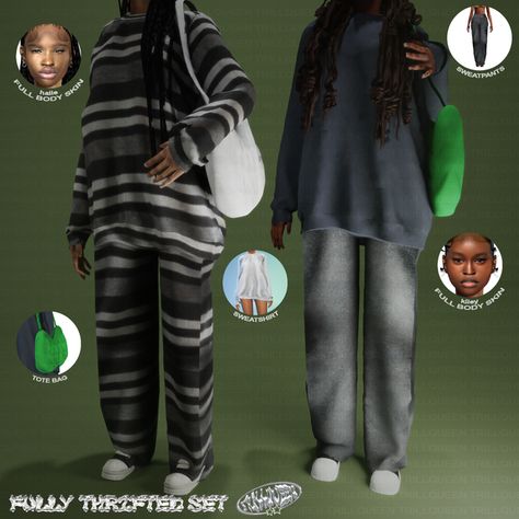 FULLY THRIFTED SET | Patreon Sims 4 Cc Infant Glasses, Sims 4 Urban Infant Hair Cc, Sims 4 Ebonix Hair, Sims 4 Urban Female Clothes, Black Sims 4 Cc Patreon, Black Woman Costume, Earthy Sims 4 Cc Clothes, Sims 4 Cc Clothes Female Urban Free, Sims 4 T Shirt Cc