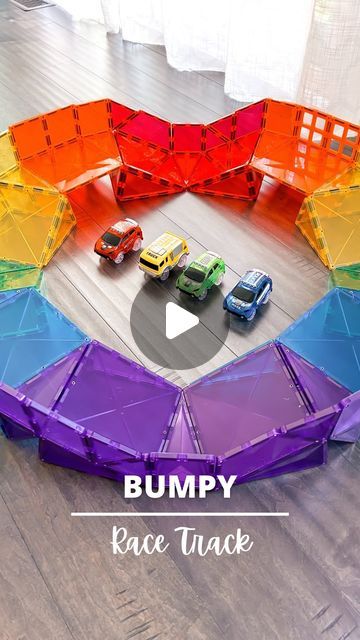 Alice | Magnetic Tiles Play Ideas on Instagram: "Comment BUMP for the car link. 🚗🔗  Experience the thrill of a bumpy race track where motorized cars speed, bounce, and race through exciting twists and jumps! Are you up for the challenge?  #stemtoys #stemforkids #magnetictiles #openendedtoys #playislearning #stemplay #pandamommyteacher #racetrack #diyracetrack" Magnet Tiles, Magnetic Tiles, Open Ended Toys, Ball Run, Stem For Kids, Play Ideas, Stem Toys, Kids Play, Race Track