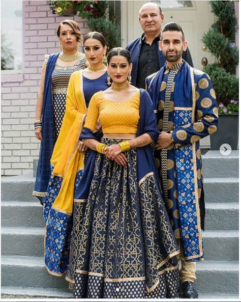 indian family wedding outfits Indian Family Coordinated Outfits, Family Function Outfit Indian, Punjabi Wedding Family Outfits, Family Outfits Indian Wedding, Family Photo Outfits Indian Traditional, Family Traditional Outfits Indian, Family Indian Outfits, Traditional Family Photoshoot Indian, Haldi Theme Dress For Family