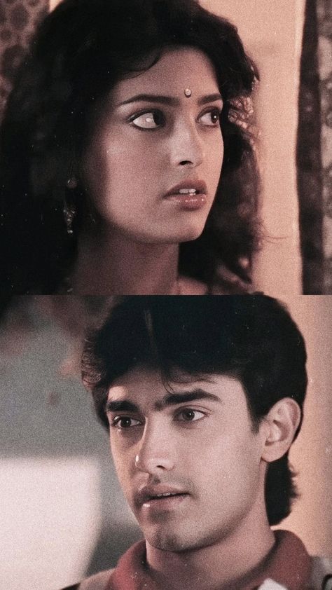 Aamir Khan Juhi Chawla, Aamir Khan 90s, Amir Khan, Juhi Chawla, Screen Test, Aamir Khan, Cute Couple Drawings, Couple Drawings, Bollywood Stars