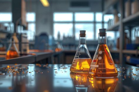 Photo chemistry lab shallow dof focus on... | Premium Photo #Freepik #photo Science Lab Photography, Laboratory Pictures, Old Chemistry Lab, About Chemistry, Chemistry Laboratory, Chemistry Apparatus Lab Equipment, Chemistry Lab, Chemistry Labs, Beakers