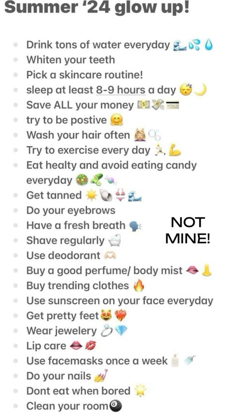 Not mine!!!!💖SUMMER GLOW UP!! Glow Up Tips For Teens, Glow Ups, Glow Up Checklist, Tips For Teens, How To Get Tan, Homecoming Ideas, Summer Glow, Glow Up Tips, Best Perfume