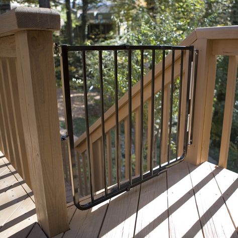 Cardinal Gates Stairway Special Outdoor Safety Gate & Reviews | Wayfair Outdoor Pet Gate, Remodel Stairs, Porch Gate, Deck Gate, Outdoor Gate, Stair Gate, Baby Gate, Baby Gates, Safety Gate