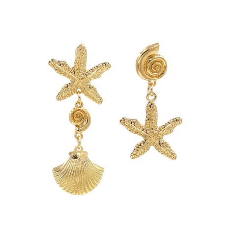 PRICES MAY VARY. Sea shell earrings:Starfish stud earrings are dianty and perfect with any outfit.Great gifts for beach and ocean lovers. Quality:Gold seashell starfish earrings is made of high quality material,high polished finish comfort fit!NO deformation,fading,won't turn your skin green. Ocean style design:Asymmetric starfish earrings design shell and starfish earrings are inspired by ocean and beach, handmade with attention to detail,unique addition to your jewelry collection. Summer gifts Seashell Fashion, Stylist Closet, Aesthetic Earrings, Funny Earrings, Seashell Earrings, Conch Earring, Beach Earrings, Mermaid Earrings, Starfish Earrings