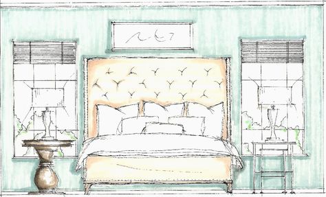 Bedroom Idea Drawing | Design Sketches » Bedroom Sketch Bedroom Sketch, Living Room Elevation, Interior Design Classes, Contemporary Bedroom Design, Interior Design Layout, Commercial And Office Architecture, Bedroom Drawing, Elevation Drawing, Interior Design Renderings