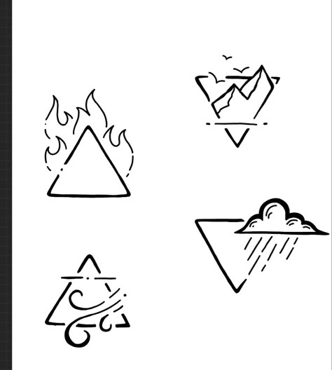 Air And Fire Tattoo, 4 Elements Drawing, 5 Elements Tattoo, Fire Symbol Tattoo, 4 Elements Tattoo, Fire Element Symbol, Celtic Turtle, Earth Element Symbol, Elements Symbols