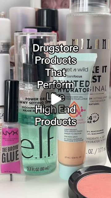 Jessica | Makeup, Skincare & Life on Instagram: "Comment “MAKEUP” and I will send you a link to all these products directly to your inbox!! 

Drugstore products that perform like high end products! #drugstore #highend #productsilove #makeupproducts @NYX Cosmetics Canada @wetnwildbeauty" Best Nyx Products, Drugstore Highlighter, Drugstore Products, Best Drugstore Makeup, Drugstore Skincare, High End Products, Drugstore Makeup, Setting Spray, Nyx Cosmetics