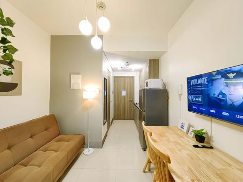 1BR Unit Condotel w/ Balcony FAME Residences - 30F - Condominiums for Rent in Mandaluyong, Metro Manila, Philippines - Airbnb Interior Design Philippines, Condo Interior Design, Studio Condo, Condo Interior, Zen Design, Condo Decorating, Manila Philippines, Metro Manila, 2 Beds