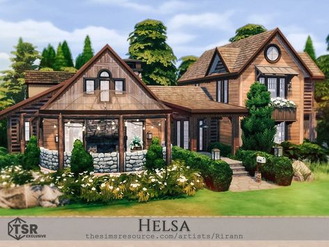 The Sims Resource - Helsa - No CC Sims 4 Houses Cc, Sims 4 Ranch, Log House, Sims 1, Sims 4 Build, Cc Sims, Sims 4 Houses, Maxis Match, The Sims Resource